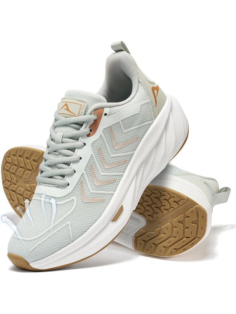 Women's Grey Comfortable Breathable Non Slip Casual Athletic Walking Sneakers